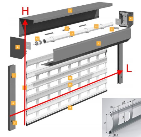 (image for) Aluminium rolling grills door